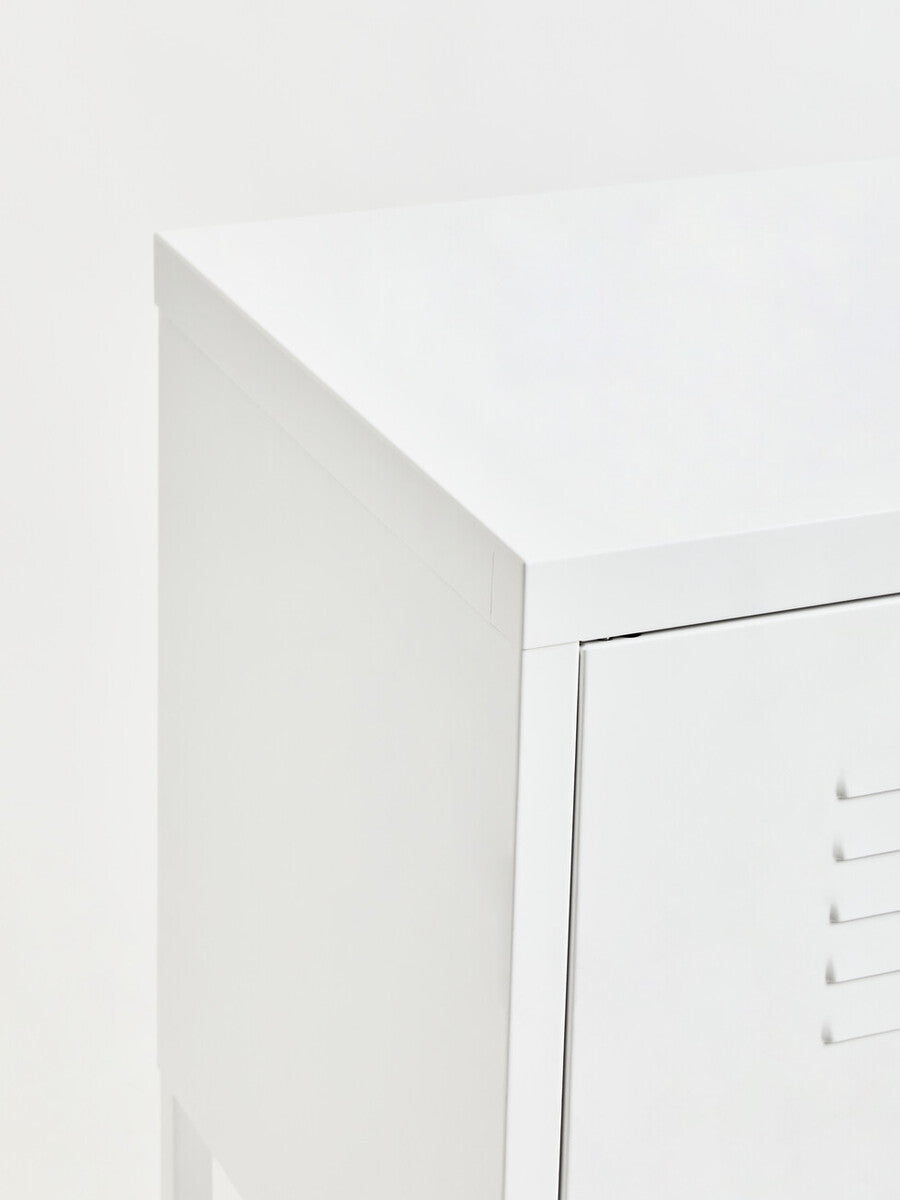 Orsina White Metal Locker Cabinet – Two Door Modern Storage Unit