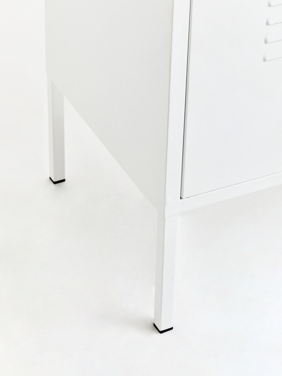 Orsina White Metal Locker Cabinet – Two Door Modern Storage Unit