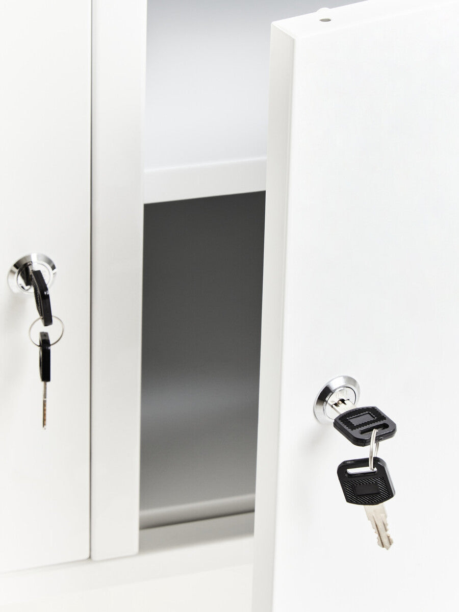 Orsina White Metal Locker Cabinet – Two Door Modern Storage Unit