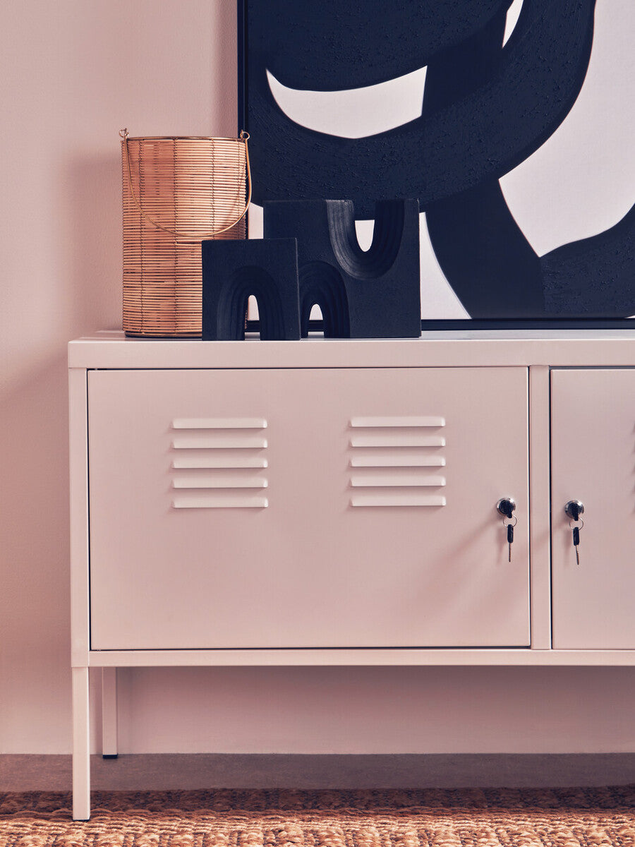 Orsina White Metal Locker Cabinet – Two Door Modern Storage Unit