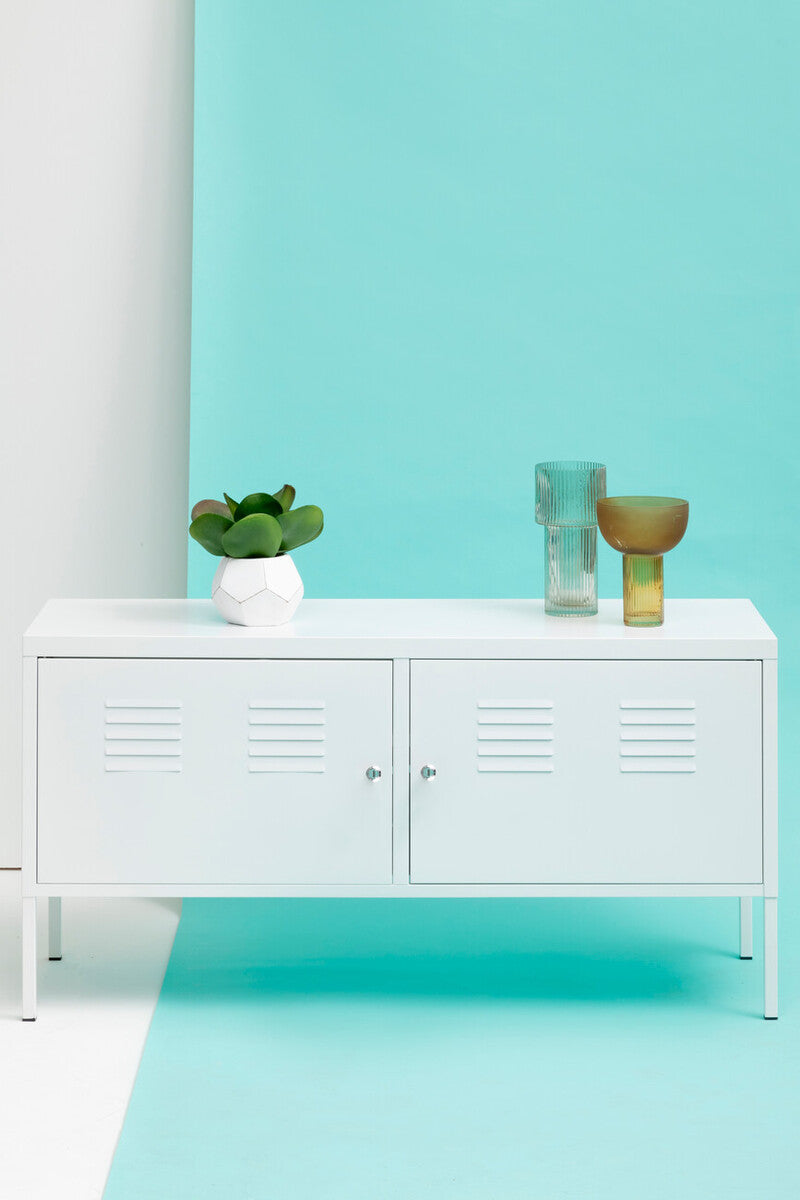 Orsina White Metal Locker Cabinet – Two Door Modern Storage Unit