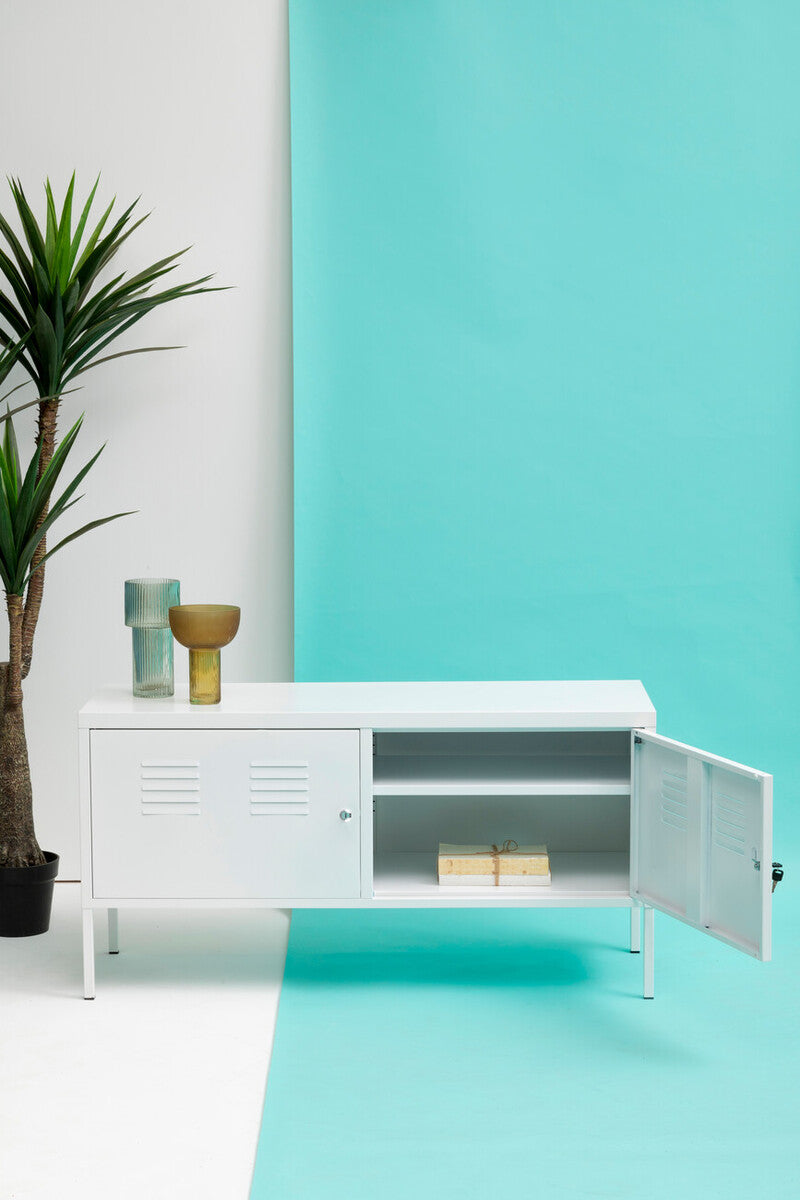 Orsina White Metal Locker Cabinet – Two Door Modern Storage Unit