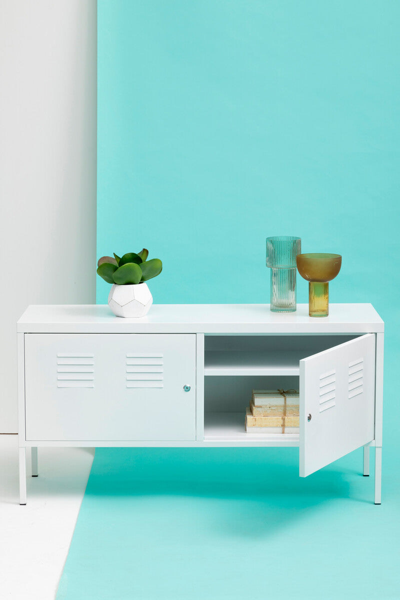 Orsina White Metal Locker Cabinet – Two Door Modern Storage Unit
