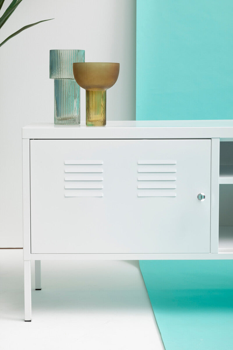 Orsina White Metal Locker Cabinet – Two Door Modern Storage Unit
