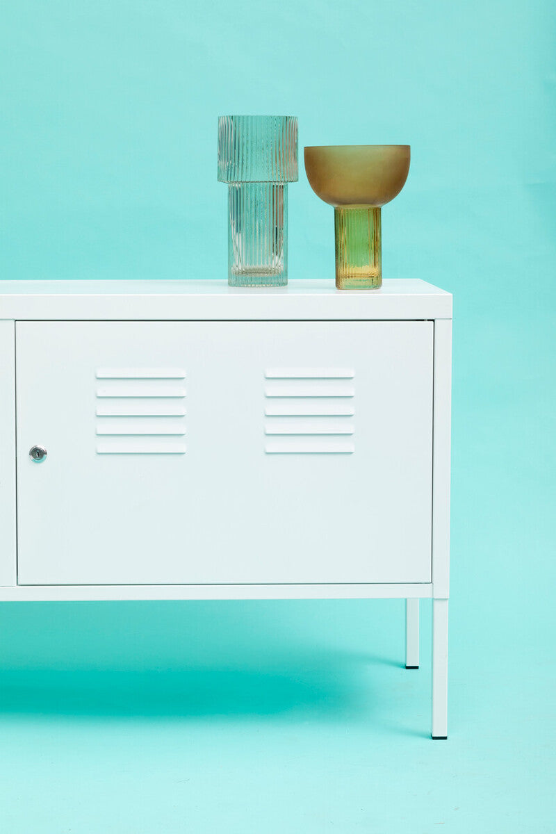 Orsina White Metal Locker Cabinet – Two Door Modern Storage Unit