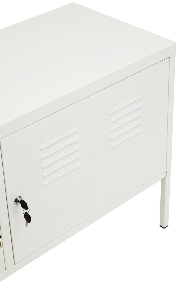 Orsina White Metal Locker Cabinet – Two Door Modern Storage Unit