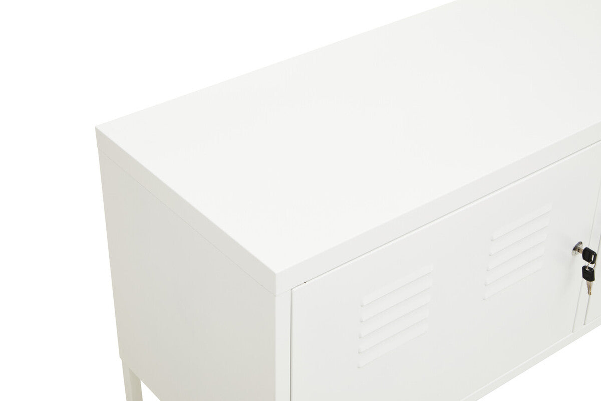 Orsina White Metal Locker Cabinet – Two Door Modern Storage Unit