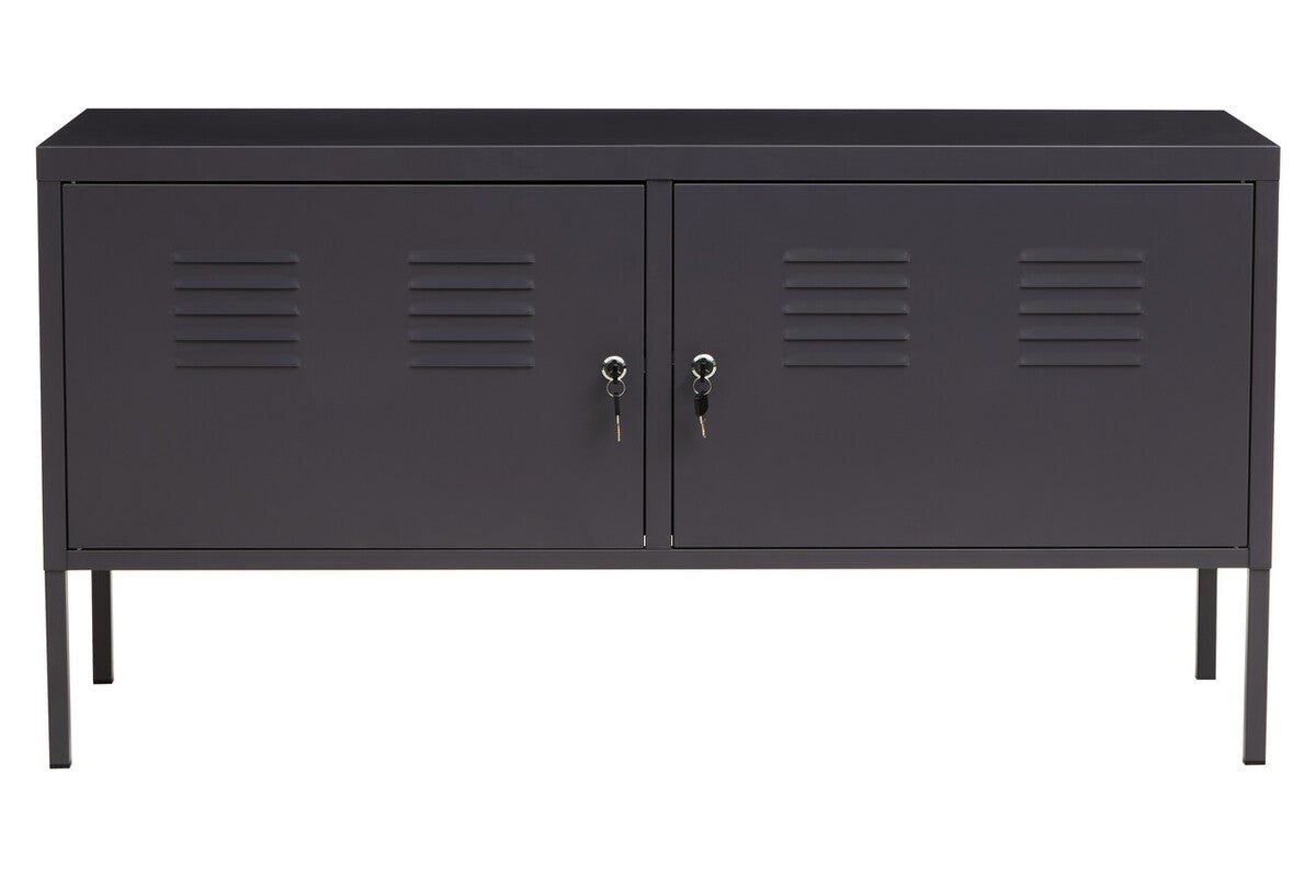 Orsina Academy Two Door Grey Metal Locker Cabinet | Modern Storage
