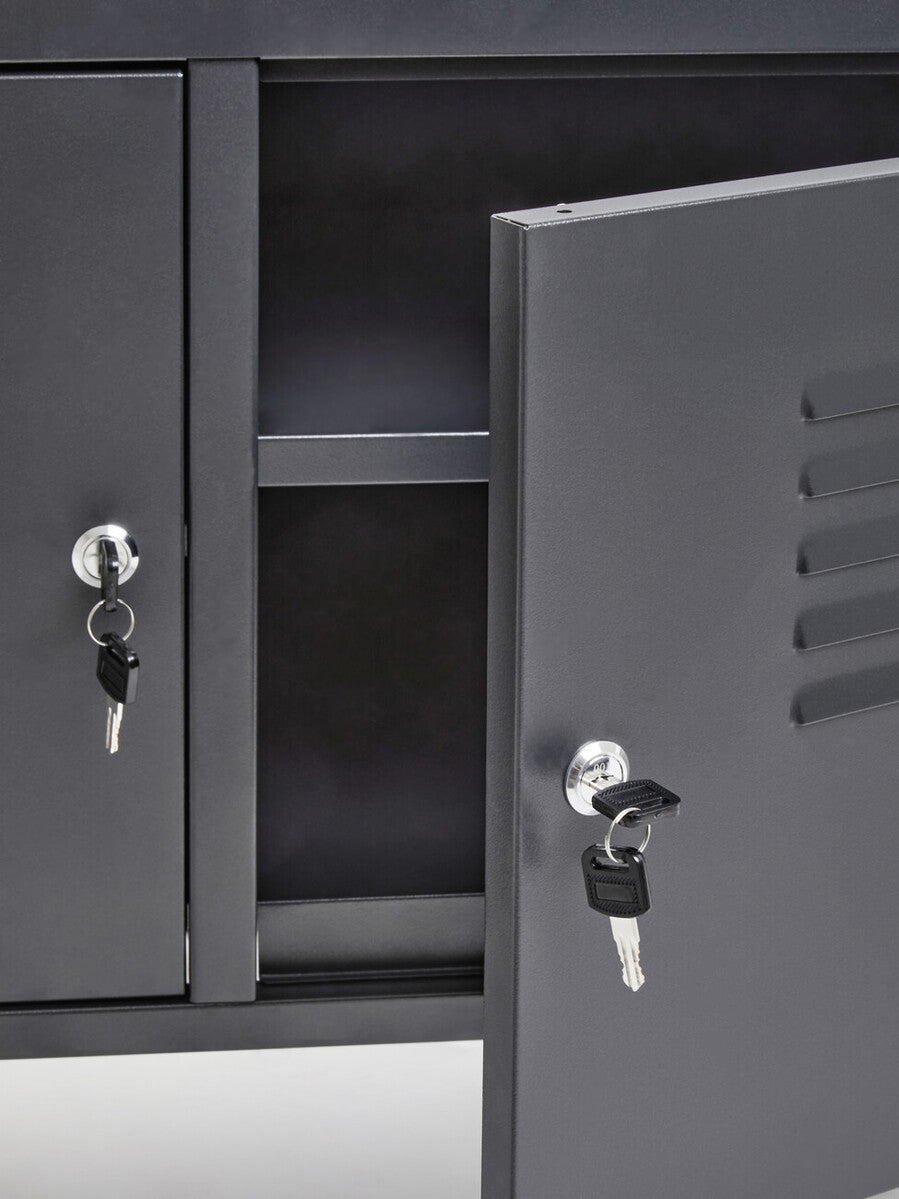 Orsina Academy Two Door Grey Metal Locker Cabinet | Modern Storage