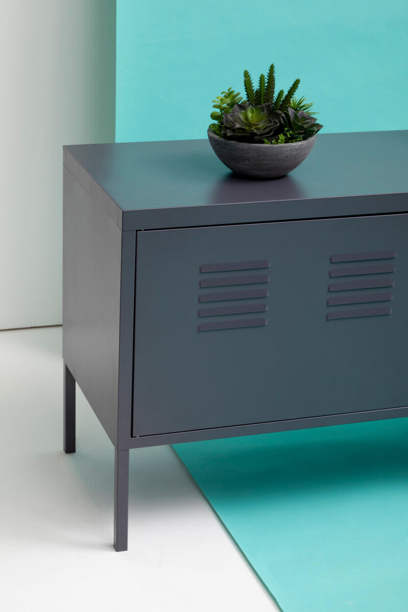 Orsina Academy Two Door Grey Metal Locker Cabinet | Modern Storage