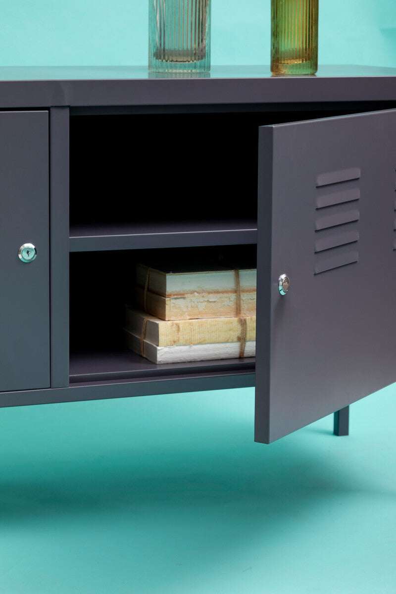 Orsina Academy Two Door Grey Metal Locker Cabinet | Modern Storage