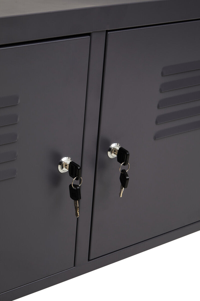 Orsina Academy Two Door Grey Metal Locker Cabinet | Modern Storage