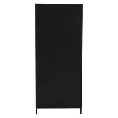 Orsina Academy Black Two Door Locker Style Industrial Wardrobe