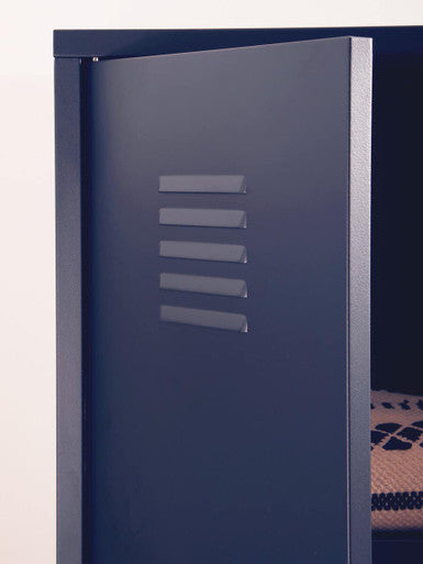 Orsina Academy Black Two Door Locker Style Industrial Wardrobe