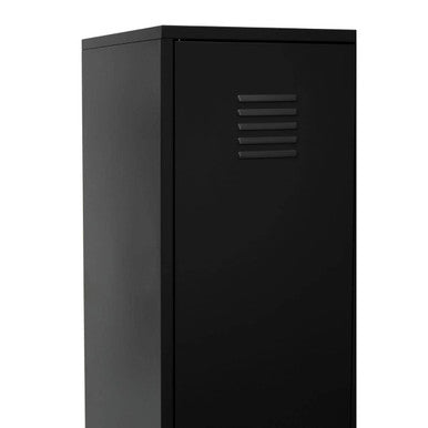 Orsina Academy Black Two Door Locker Style Industrial Wardrobe