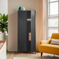 Orsina Academy Black Two Door Locker Style Industrial Wardrobe