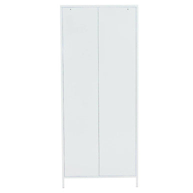 Orsina Academy White Two-Door Locker Style Wardrobe – Metal Storage