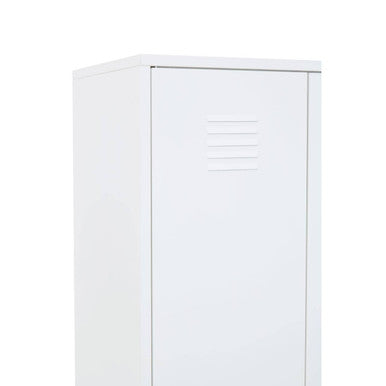 Orsina Academy White Two-Door Locker Style Wardrobe – Metal Storage