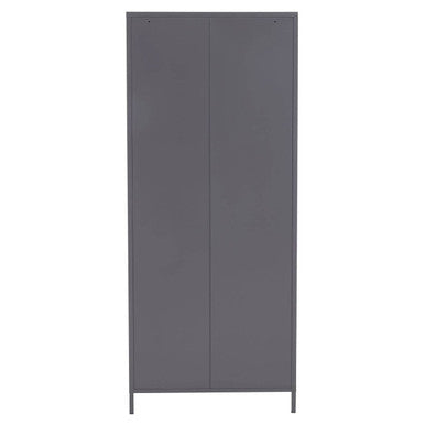 Orsina Academy Grey Two Door Locker Style Wardrobe - Metal Storage