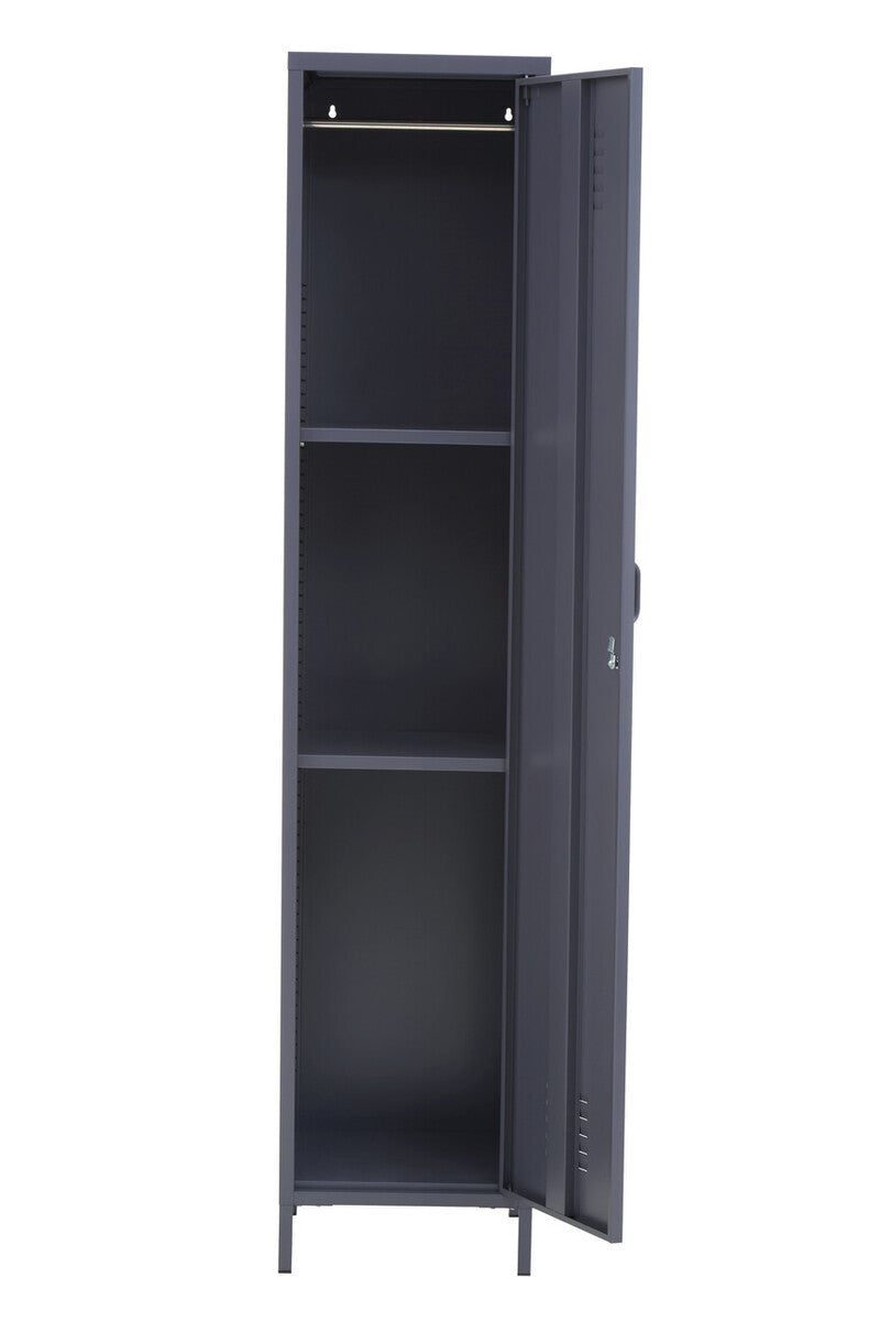 Orsina Academy Grey Tall One Door Metal Locker Storage Cabinet