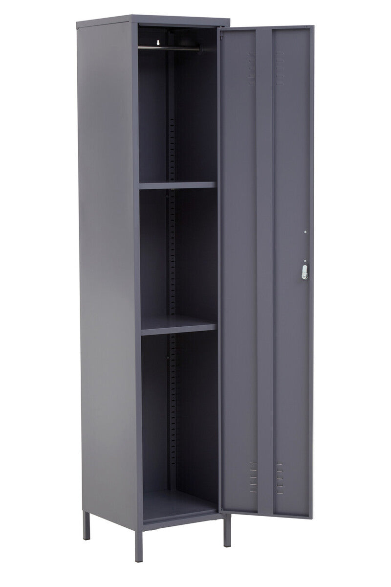 Orsina Academy Grey Tall One Door Metal Locker Storage Cabinet