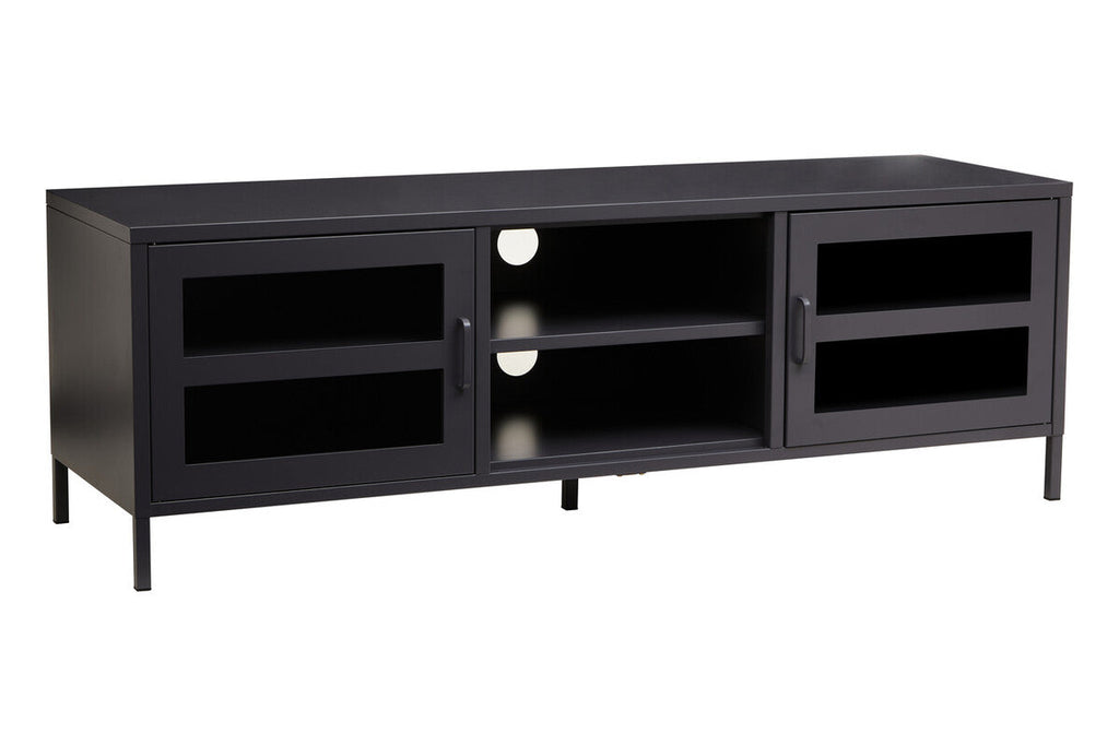 Orsina Acier Black Metal Media Unit – Two Door Modern TV Console