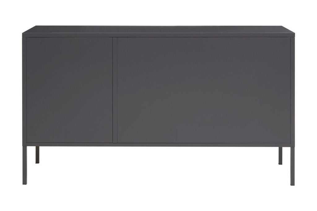 Orsina Acier Three Door Grey Metal Sideboard with Glass Doors