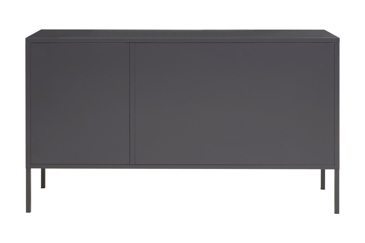 Orsina Acier Three Door Grey Metal Sideboard with Glass Doors