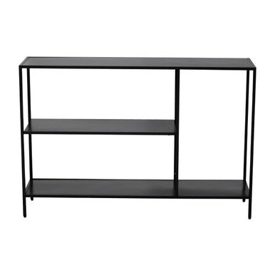 Orsina Acero Black Metal Console Table – 2-Tier Storage Shelf
