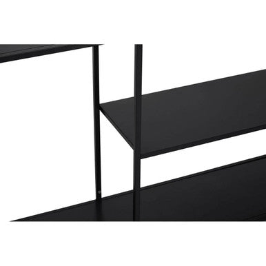Orsina Acero Black Metal Console Table – 2-Tier Storage Shelf