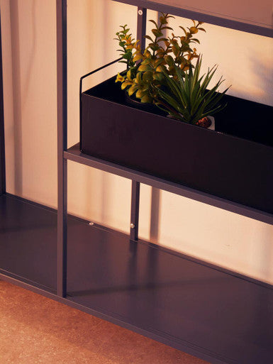 Orsina Acero Grey Metal Console Table | Two-Tier Open Shelf Storage