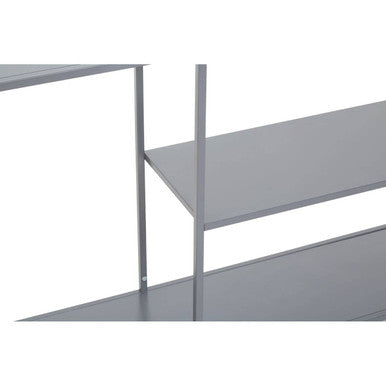 Orsina Acero Grey Metal Console Table | Two-Tier Open Shelf Storage