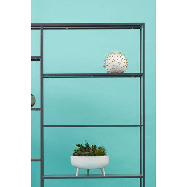 Orsina Acero Grey Metal Multi Shelf Unit | Modern Industrial Bookcase