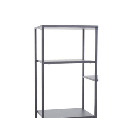 Orsina Acero Grey Metal Multi Shelf Unit | Modern Industrial Bookcase