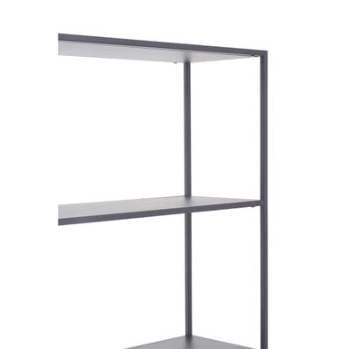 Orsina Acero Grey Metal Multi Shelf Unit | Modern Industrial Bookcase