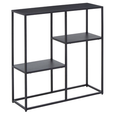 Orsina Acero Black Metal Multi Shelf Unit | Industrial Steel Bookshelf