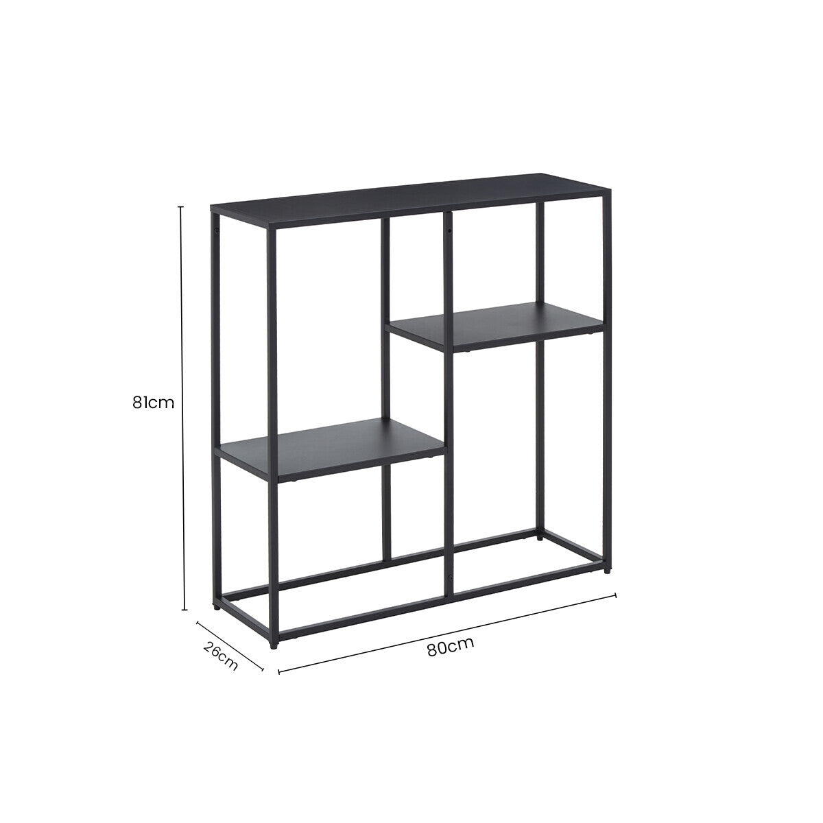 Orsina Acero Black Metal Multi Shelf Unit | Industrial Steel Bookshelf