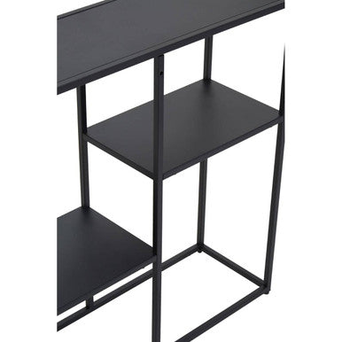 Orsina Acero Black Metal Multi Shelf Unit | Industrial Steel Bookshelf