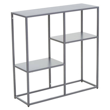 Orsina Acero Grey Metal Three Tier Shelf Unit | Industrial Storage