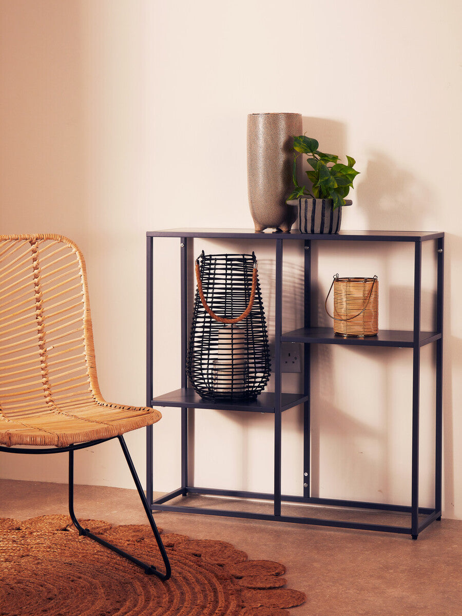 Orsina Acero Grey Metal Three Tier Shelf Unit | Industrial Storage