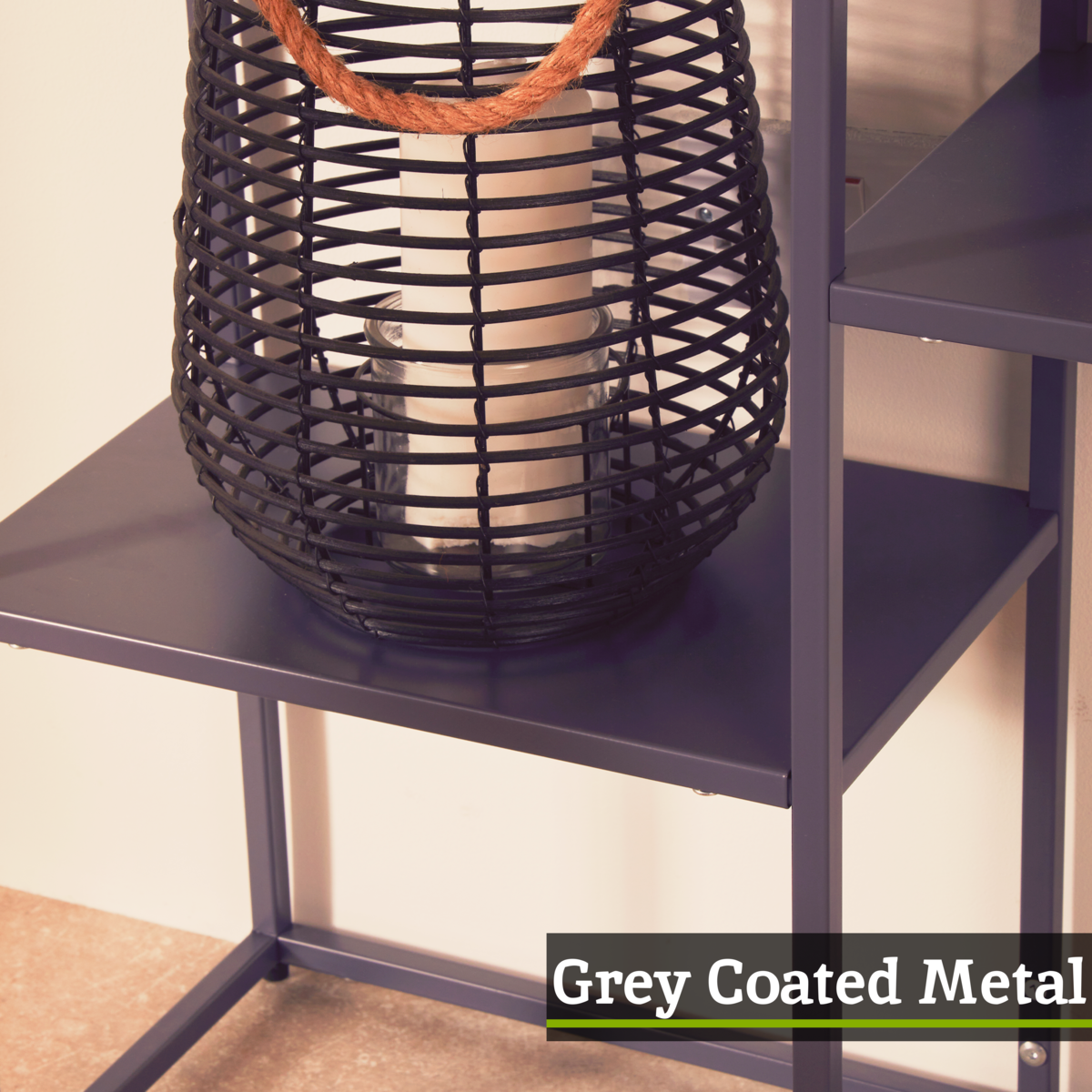 Orsina Acero Grey Metal Three Tier Shelf Unit | Industrial Storage