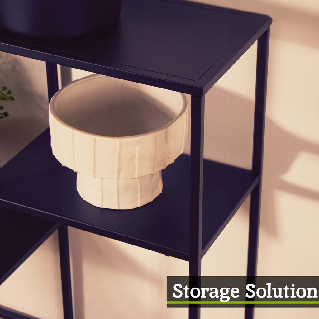 Orsina Acero Grey Metal Three Tier Shelf Unit | Industrial Storage