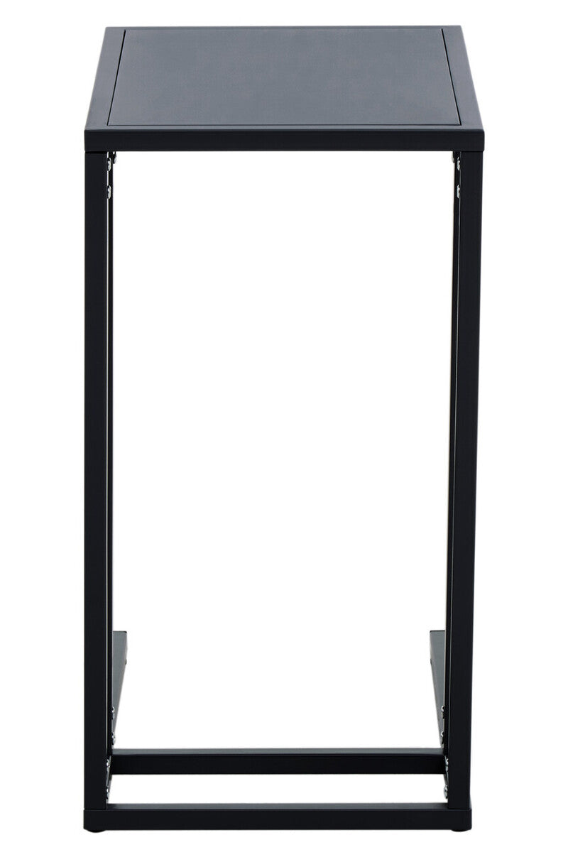 Orsina Acero C-Shaped Metal Side Table – Black Powder Coated Finish