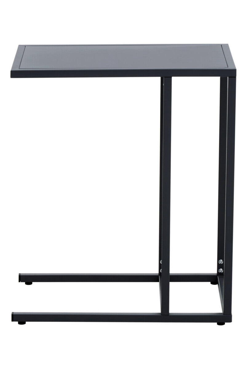 Orsina Acero C-Shaped Metal Side Table – Black Powder Coated Finish