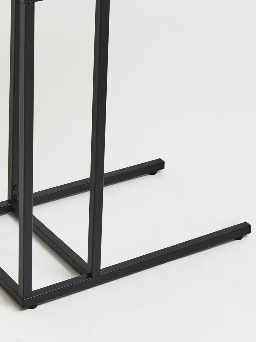 Orsina Acero C-Shaped Metal Side Table – Black Powder Coated Finish