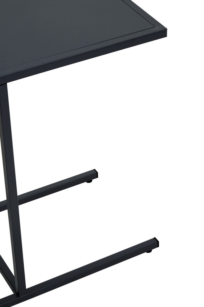 Orsina Acero C-Shaped Metal Side Table – Black Powder Coated Finish