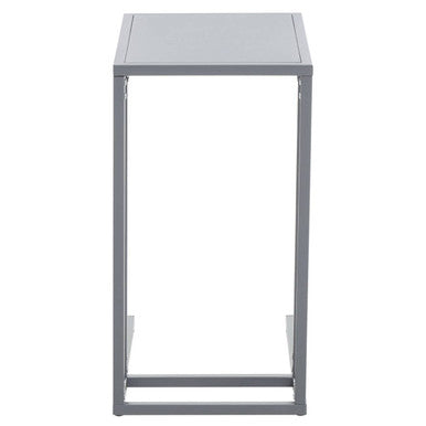 Orsina Acero Grey Metal Side Table – Modern C-Shaped End Table