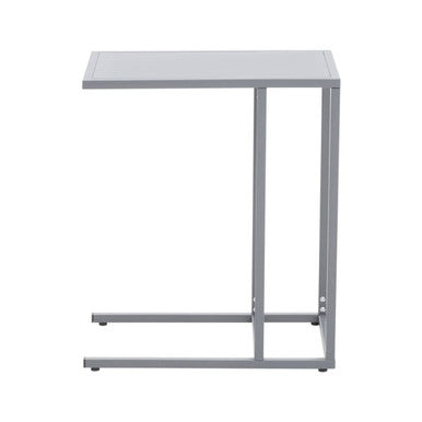 Orsina Acero Grey Metal Side Table – Modern C-Shaped End Table