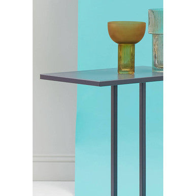 Orsina Acero Grey Metal Side Table – Modern C-Shaped End Table