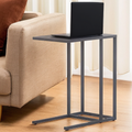 Orsina Acero Grey Metal Side Table – Modern C-Shaped End Table